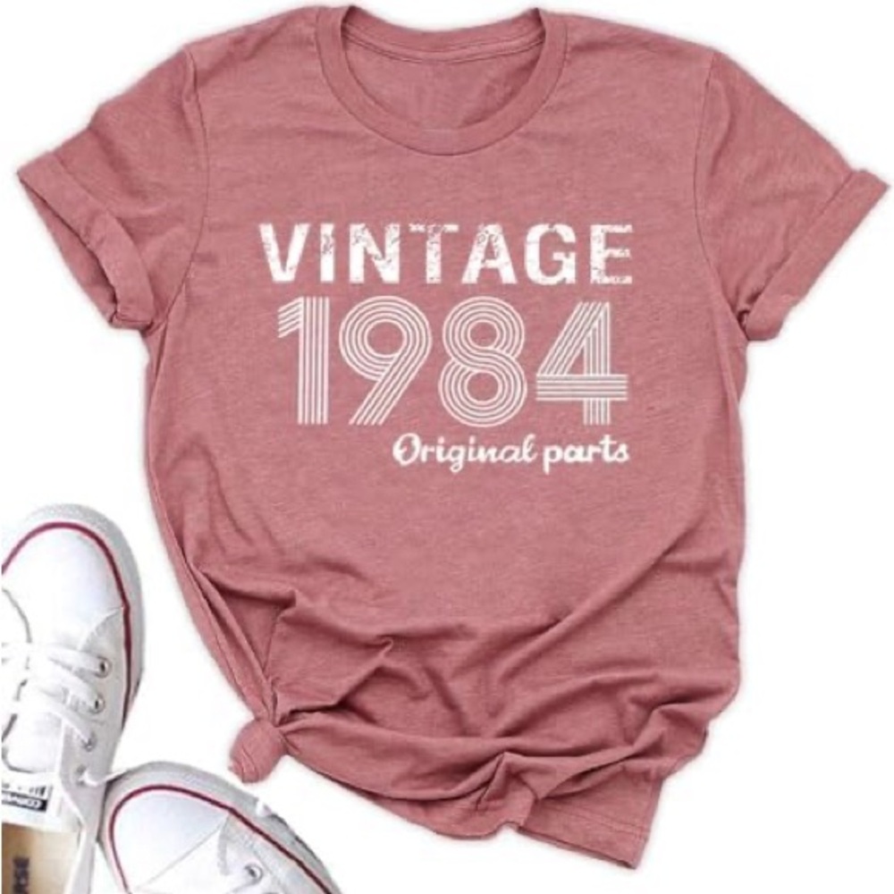 Amazon Women's Vintage 1984 Graphic Tee - Pink